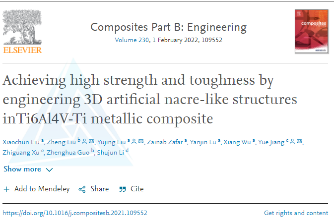 Composites Part B: Engineering：一块“高强高韧”的钛合金“板砖”